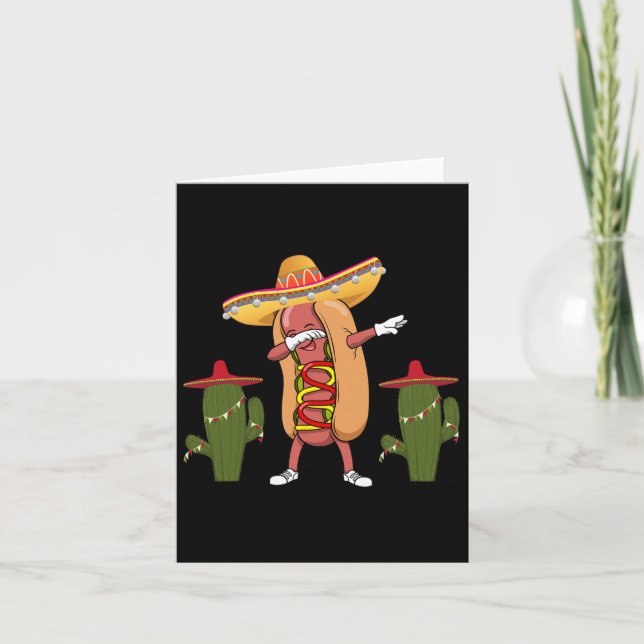 Cinco De Mayo Shirt Hot Dog Cactus Dancing Karte (Vorderseite)