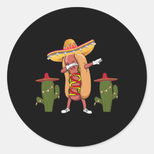 Cinco De Mayo Shirt Hot Dog Cactus Dancing Runder Aufkleber