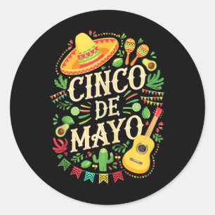 Cinco De Mayo Shirt Mexiko Männer Frauen Kinder Ci Runder Aufkleber