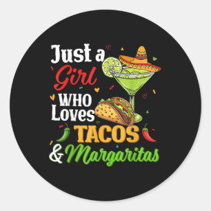 Cinco de Mayo Shirts Girl Lieben Tacos und Mamma Runder Aufkleber