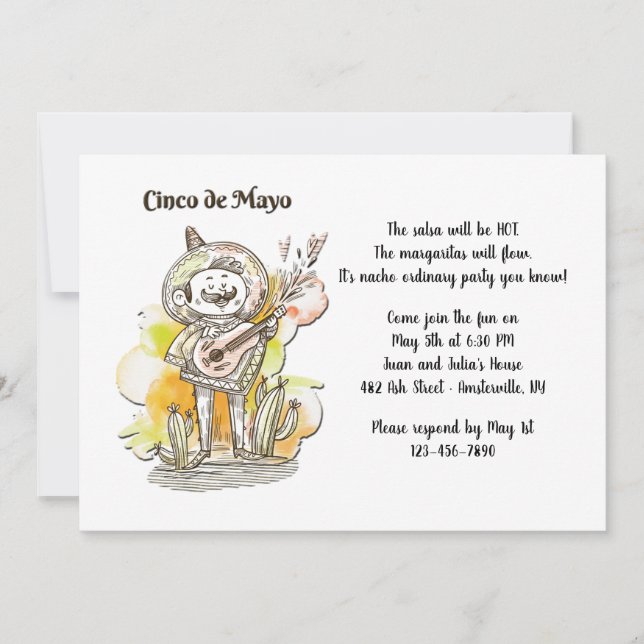Cinco de Mayo Singer Einladung (Vorderseite)