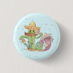 Cinco de Mayo Singing Cactus und Pepper Mariachis Button