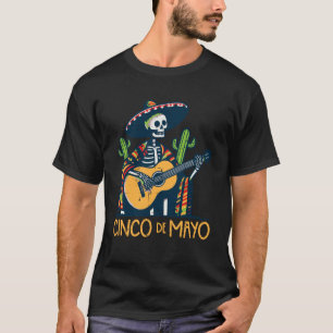 Cinco De Mayo Skelett Gitarre Mexikanische Fiesta T-Shirt