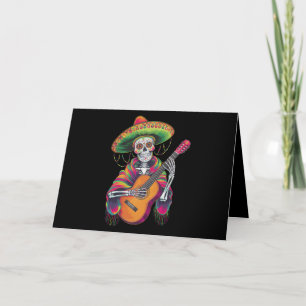 Cinco De Mayo Skelett Schädel Fiesta Gitarre Dankeskarte