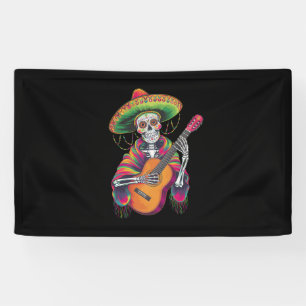 Cinco De Mayo Skelett-Schädel-Party Gitarre Banner