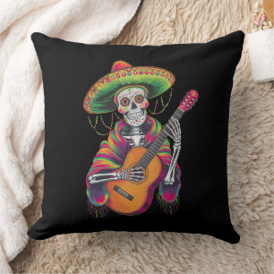 Cinco De Mayo Skelett Totenkopf Fiesta Gitarre Kissen