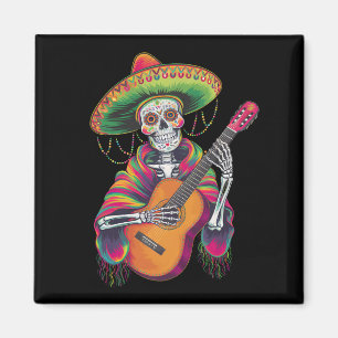 Cinco De Mayo Skelett Totenkopf Fiesta Gitarre Magnet