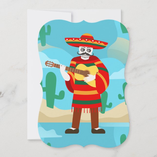 cinco de mayo skeletto einladung (Vorderseite)