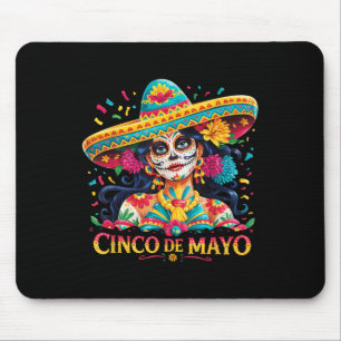 Cinco de Mayo Skull mit Sombrero Women Girls Mousepad