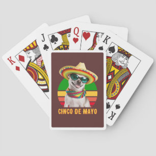 Cinco de Mayo Sombrero Chihuahua mit Sonnenbrille Spielkarten