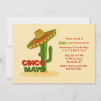 Cinco de Mayo Sombrero-Einladung