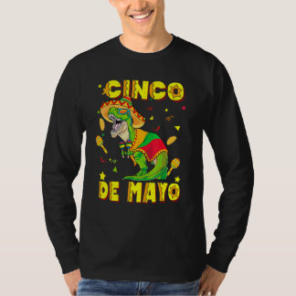 Cinco De Mayo Sombrero Tacosaurus T-Rex Dinosaur L T-Shirt