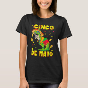 Cinco De Mayo Sombrero Tacosaurus T-Rex Dinosaur L T-Shirt