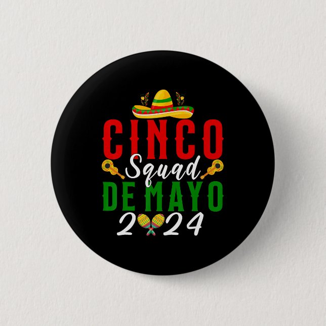 Cinco De Mayo-Squad-Fest Familien-Matching-Gruppe  Button (Vorderseite)