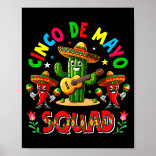 Cinco De Mayo Squad Mexikanischer Kaktus Sombrero Poster