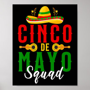Cinco De Mayo-Squad-Party-Mexikanische passende Gr Poster