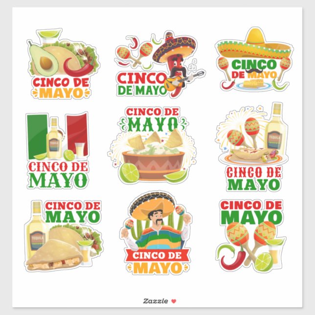 Cinco De Mayo Sticker (Blatt)