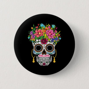 Cinco De Mayo Sugar Skull Dia De Los Muertos Day O Button