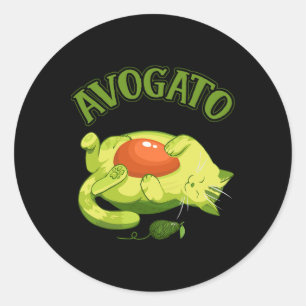 Cinco De Mayo T-Shirt Lustig Meow Avogato Katze Av Runder Aufkleber