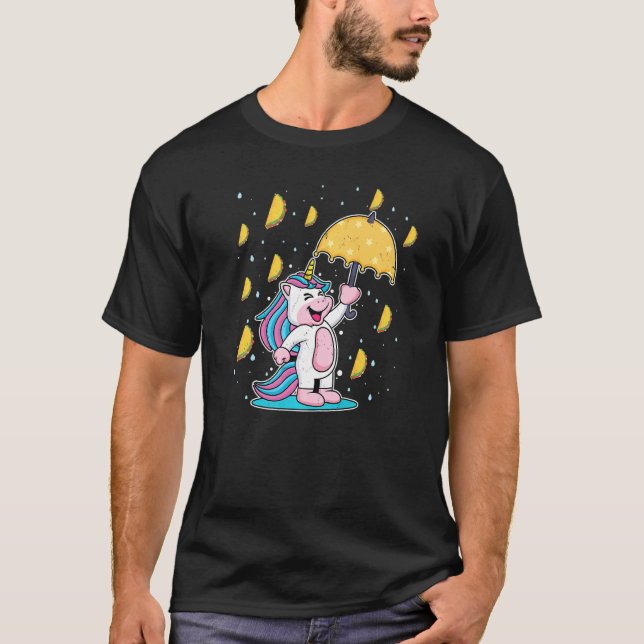 Cinco De Mayo T-Shirt Raining Tacos Unicorn (Vorderseite)