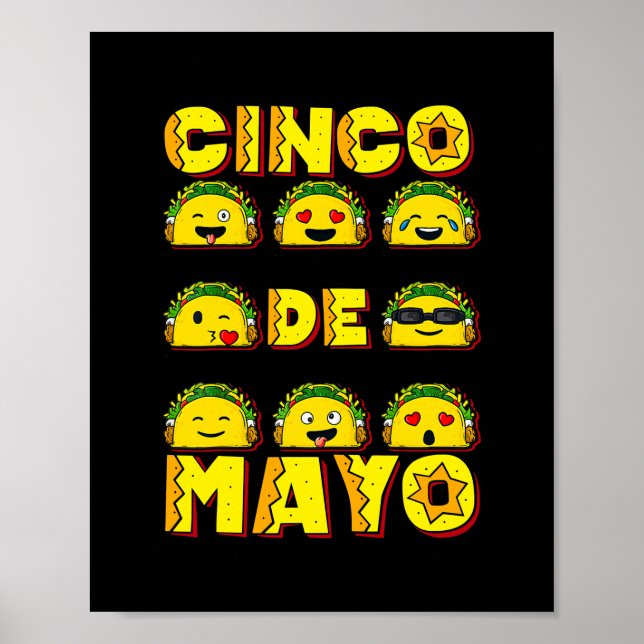 Cinco de Mayo Taco Funny Boys Männer mexikanisches Poster (Vorne)
