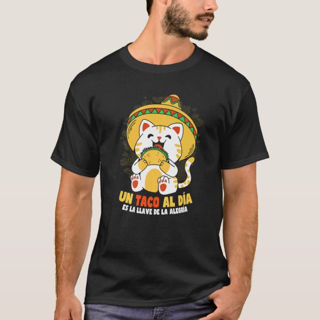 Cinco de Mayo Taco Katze T-Shirt (Vorderseite)