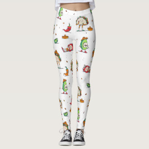 cinco de mayo tacos kawaii leggings