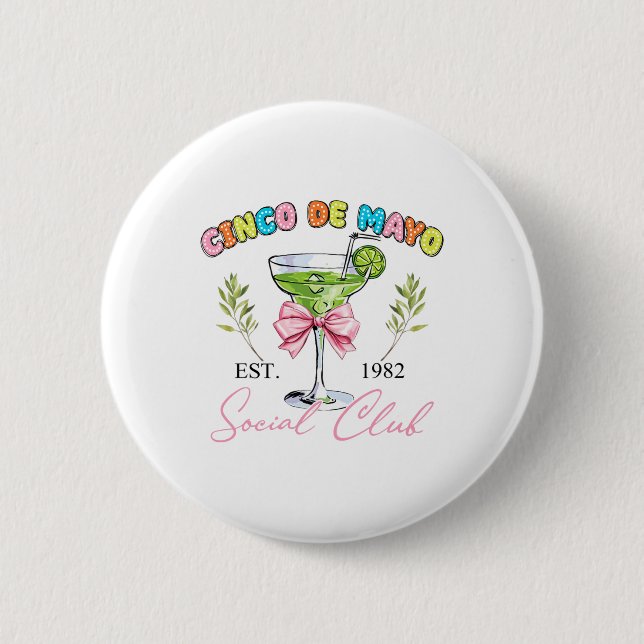 Cinco De Mayo Tequila Coquette Social Club Button (Vorderseite)