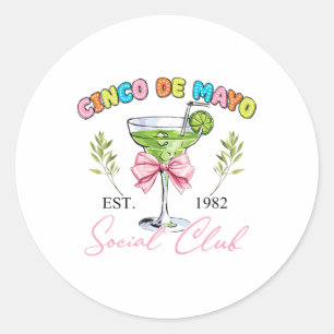 Cinco De Mayo Tequila Coquette Social Club Runder Aufkleber