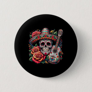 Cinco De Mayo Totenkopf Sombrero Fiesta Mexikanisc Button