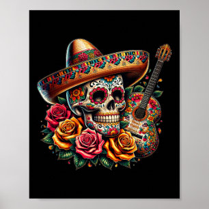 Cinco De Mayo Totenkopf Sombrero Fiesta Mexikanisc Poster