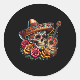 Cinco De Mayo Totenkopf Sombrero Fiesta Mexikanisc Runder Aufkleber