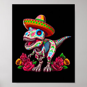 Cinco De Mayo Viva Mexiko Mexikanischer Dinosaurie Poster