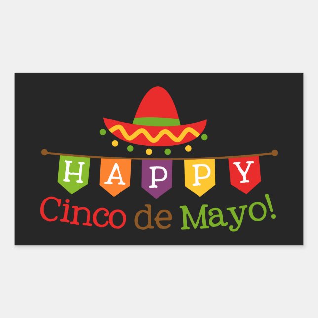 Cinco De Mayo Wortart Fiesta Party Aufkleber (Vorderseite)