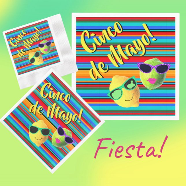 Cinco de Mayo Zitronen-Limonen-Papier-Serviette Serviette (Ready to party!)