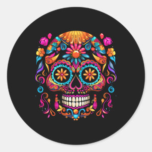 Cinco De Mayo Zucker-Schädel Dia De Los Muertos Ta Runder Aufkleber