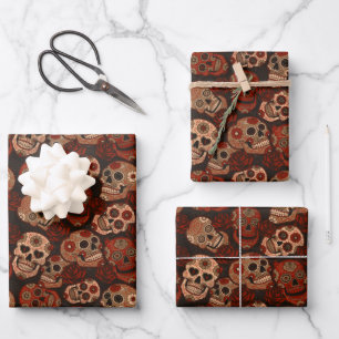 Cinco de Mayo Zucker Schädel Rosen Geschenkpapier Set