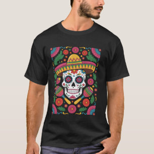 Cinco de Mayo Zucker-Schädel T-Shirt