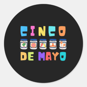 Cinco De Mayonnaise Jars Funny 5. Mai Cinco Runder Aufkleber