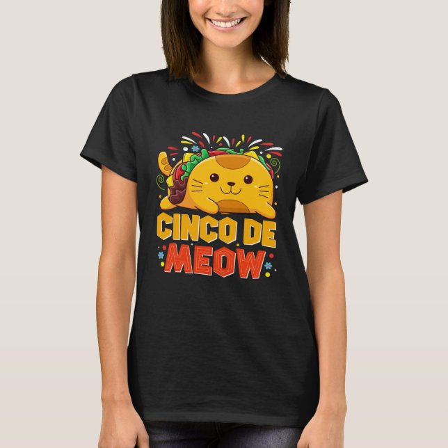 Cinco De Meo  Mexican Cat Cinco De Mayo Costume Ta T-Shirt (Vorderseite)