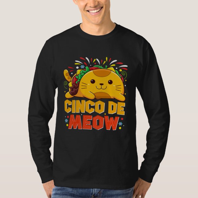 Cinco De Meo  Mexican Cat Cinco De Mayo Costume Ta T-Shirt (Vorderseite)