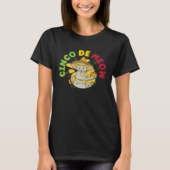 Cinco de Meow Cat  Mexico Pride Mexican Cinco De M T-Shirt (Vorderseite)