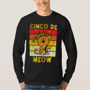 Cinco De Meow Cat Sombrero Cinco De Mayo Mexican F T-Shirt