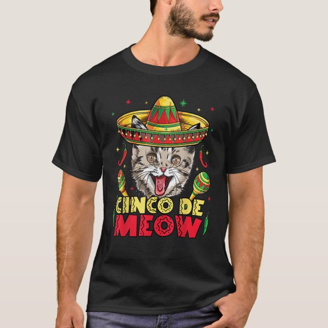 Cinco de Meow Mayo T Shirt Kitty Kitten kids Cat S (Vorderseite)