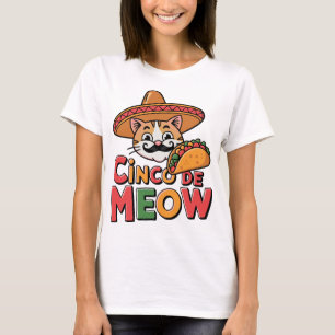 Cinco De Meow Mexikanische Katze Lustig T-Shirt