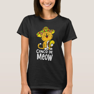 Cinco De Meow Niedlich Cinco De Mayo Sombrero Cat T-Shirt