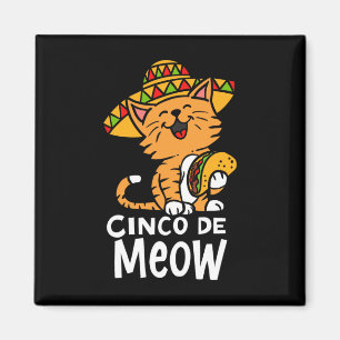 Cinco De Meow Süß Cinco De Mayo Sombrero Taco Katz Magnet