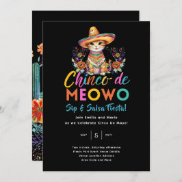 Cinco De Meowo Fun Cat Fiesta Party Time Einladung