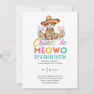 Cinco De Meowo Fun Cat Fiesta Party Time Einladung