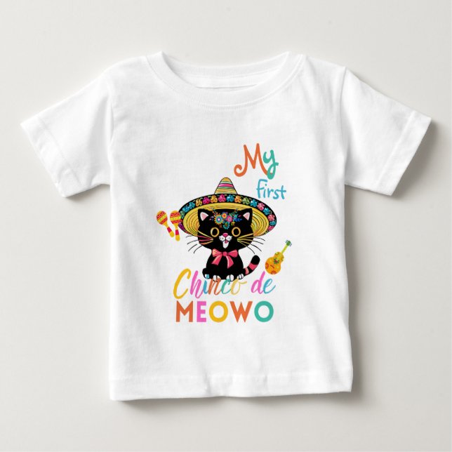 CINCO DE MEOWO T-Shirt für Baby's 1. Cinco De Mayo (Vorderseite)
